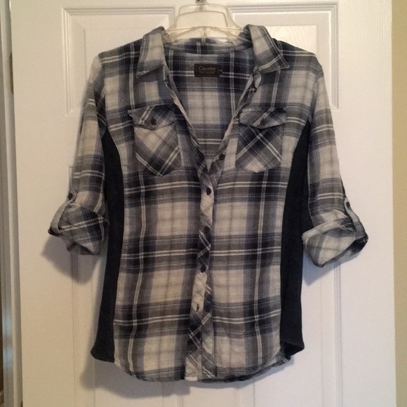 Cavalini Tops - CAVALINI PLAID SHIRT - Rolled sleeves - medium
